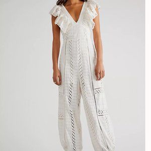 Free People White Lace Jumpsuit